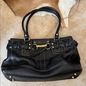 Vintage Coach Soho Leather Satchel Bag Style 10529 Black Pebbled Leather